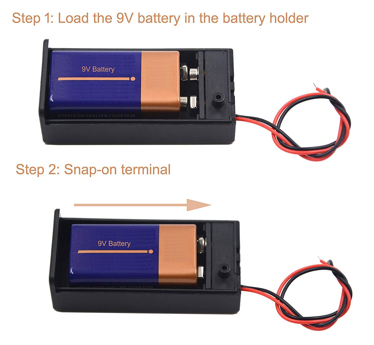 Amazon.com: LampVPath (Pack of 2 9v Battery Holder, 9 Volt Battery